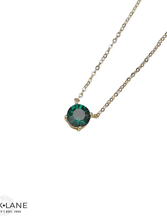 Park Lane Jewelry - Park Lane Impression Gold Necklace with Emerald-Green Solitaire